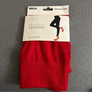 New DNLA Sports Full Length Seamless Leggings One Size Fits Most Women Red